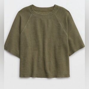 Aerie Lightweight Ribbed Short Sleeve Crop